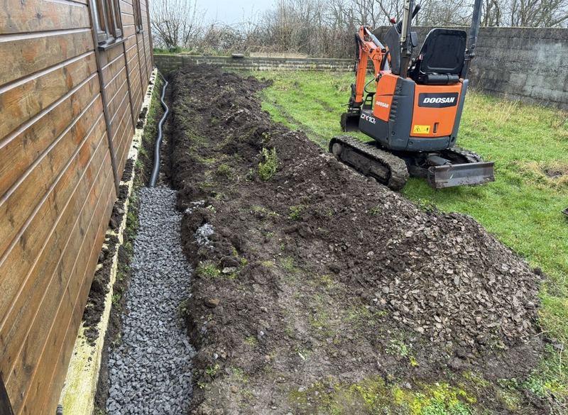 Site excavation in progress with Doosan digger