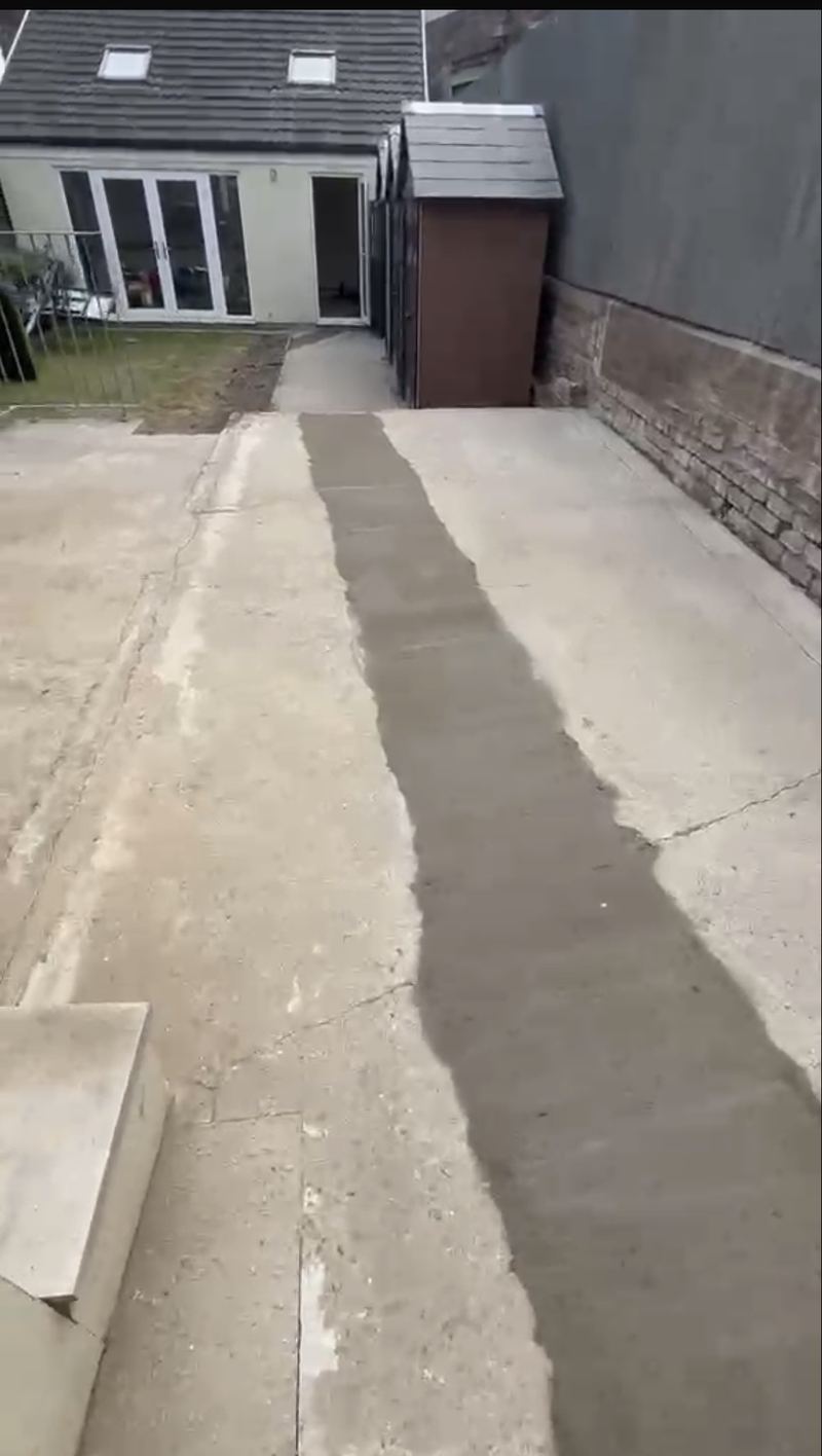 Finished concrete after manhole installation