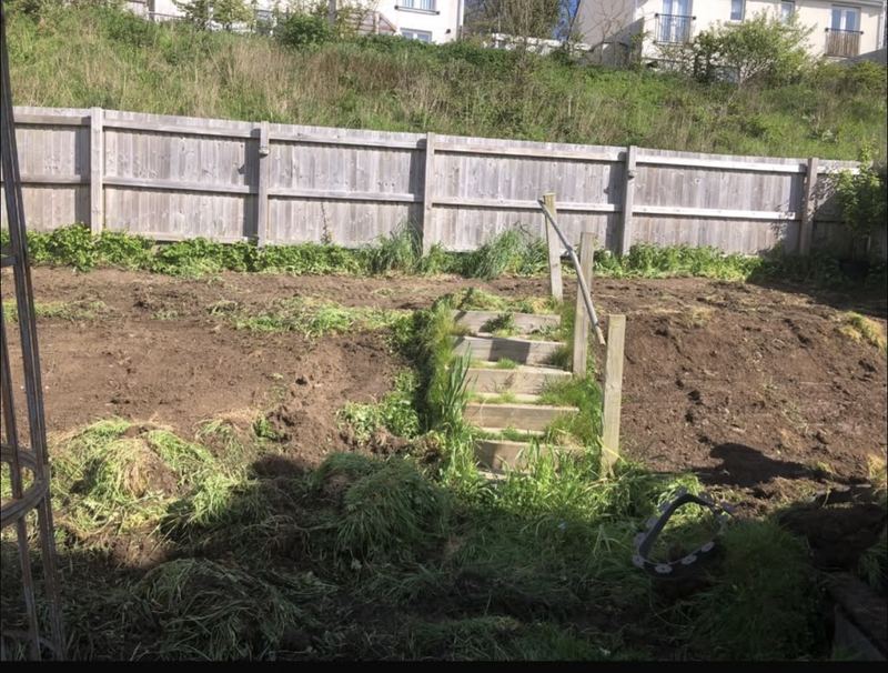Garden cleared and stripped before new build drainage