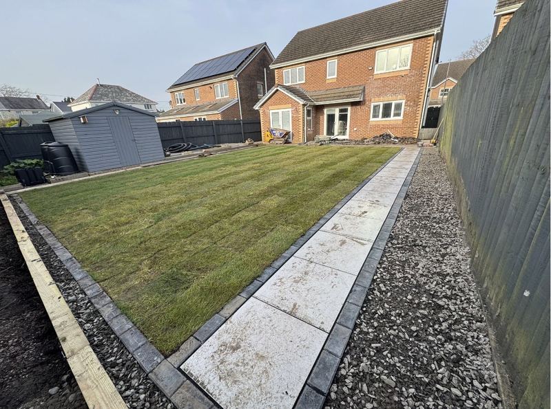 Finished garden after soakaway installation